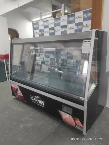 Bh balcão de açougue inox interno com depósito 