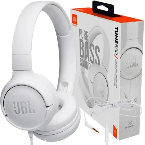 Fone de Ouvido JBL Tune 500 Branco Lacrado Novo