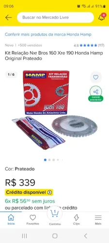 Vendo kit transmissão original bros 160,ou XR190.