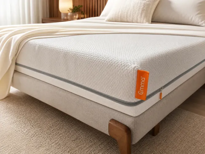 Colchão Emmm Duo + Cama Pés Madeira Casal