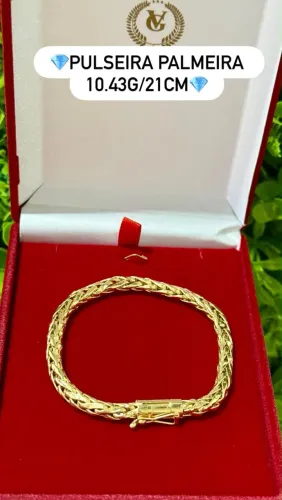 Pulseira de ouro 18k 10.43g Palmeira | Certificado de garantia