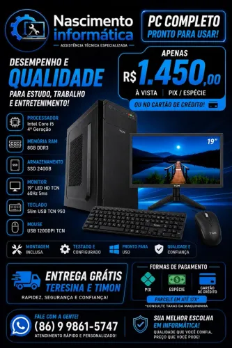 Computador i5 4 geração completo