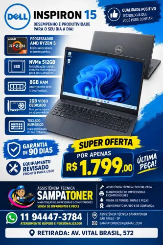 Notebook Dell Inspiron 15 ryzen 5