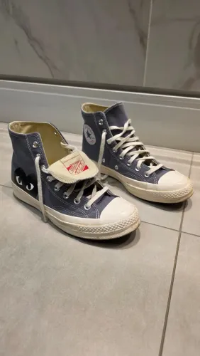 Tênis Converse X Comme Des Garçons Play Chuck 70 Cinza - Tamanho 39