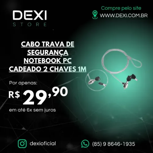CABO TRAVA DE SEGURANÇA PARA NOTEBOOK