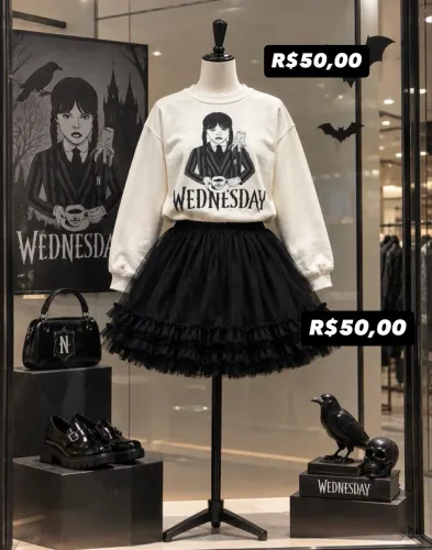 Conjunto de moleton com saia