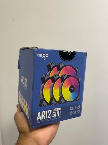 5 Fans Aigo Argb + Controladora Argb