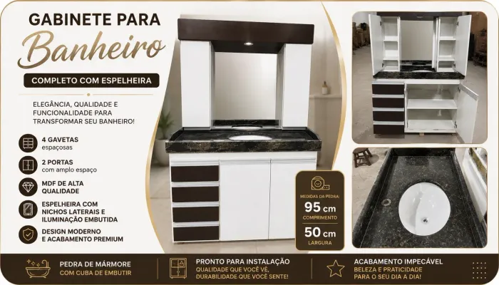 2 gabinetes de banheiro