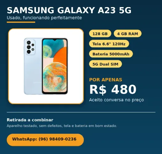 SAMSUNG GALAXY A23 5G - VENDO OU TROCO
