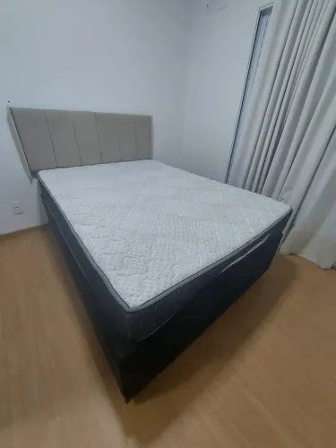 Cama Box Casal + Colchão + Cabeceira - Completa