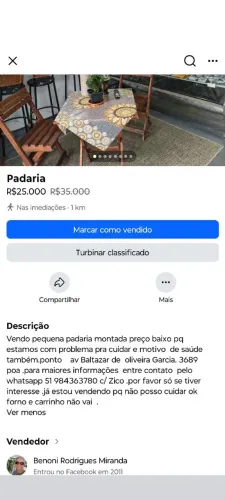 Vendo Padaria completa com o ponto