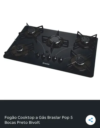 FOGÃO COOKTOP 5 BOCAS BRASLAR