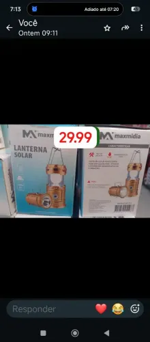 Luminária e lanterna recarregável até 8 horas ligada