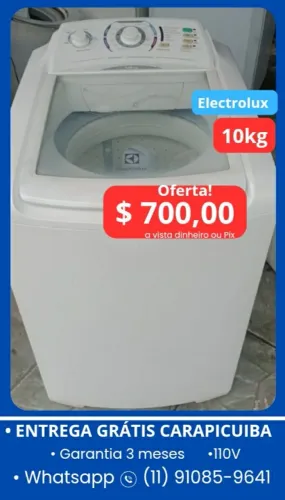 Máquina de Lavar 10kg $ 700,00 ELECTROLUX, Entrega Grátis carapicuiba