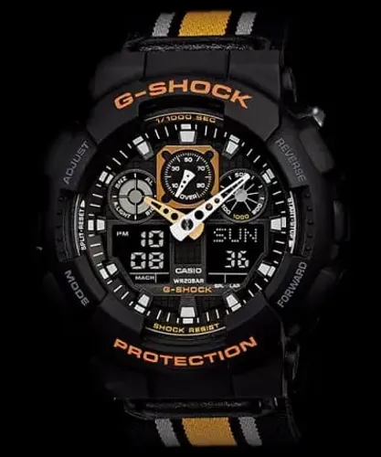 Relógio Casio G-Shock x tecido militar GA-100MC-1A4
