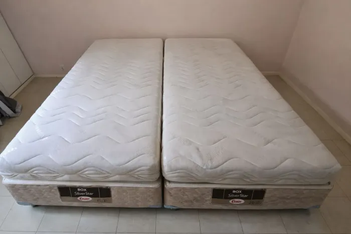 BAIXOU O PREÇO! Conjunto Cama Box Castor + Colchões Alemães King Premium
