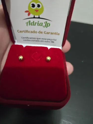 Brinco bolinha ouro 18k/750 com certificado