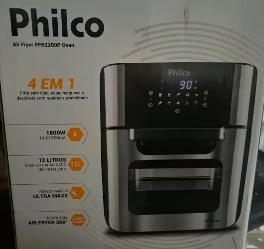Air Fryer Oven Philco 12 Litros 4 em 1 1800W Inox PFR2200P
