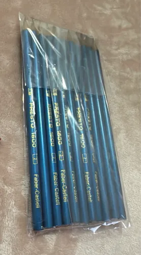 Kit com 11 lápis PRESTO antigo/raro- azul metalizado Faber Castell