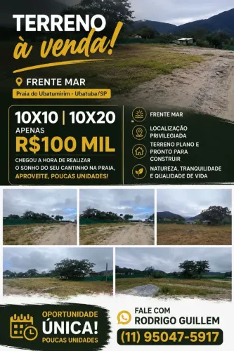 Vende-se terrenos na praia do Ubatumirim Ubatuba -SP