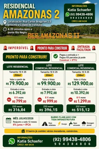Saia do aluguel e venha morar no que é seu Residêncial Amazonas 2