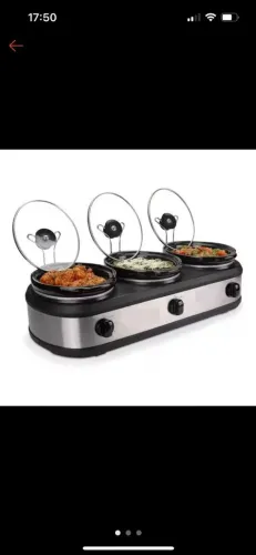 Rechaud Elétrico Triplo Buffet Slow Cooker 220v novíssimo!