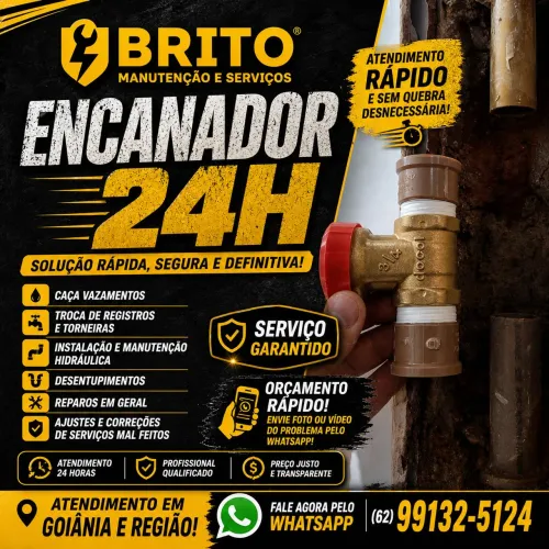 Encanador profissional 24h / Goiânia e Região. 