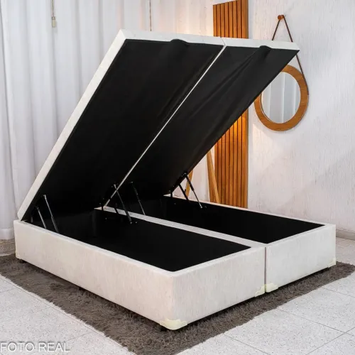 Box Baú Queen Bipartido Prime Confort 158x198x45 Blindado Entrega Rápida