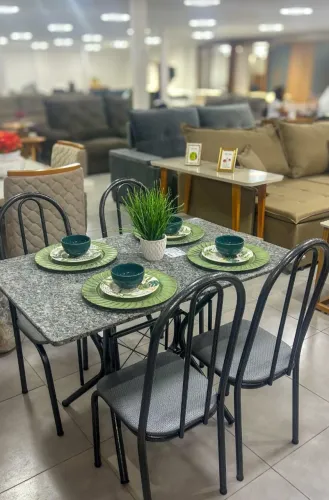 Mesa de mármore e 4.cadeiras