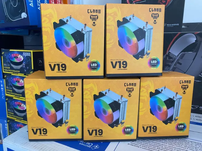 COOLER PARA PROCESSADOR INTEL/AMD FAN COLOR 95W 90MM 4PIN - V19 CLANM