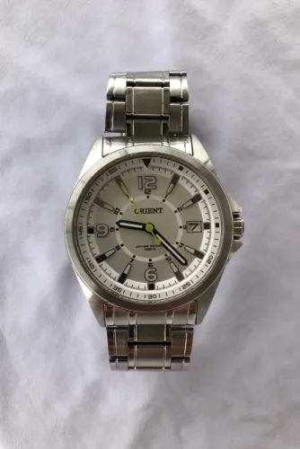 Relógio Orient Masculino MBSS1270 de Aço com Mostrador Branco