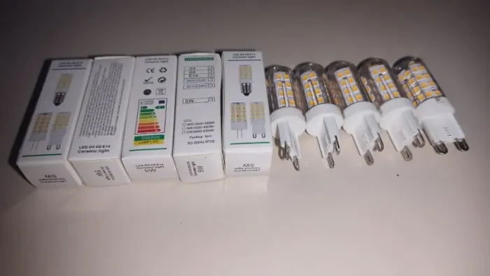 Kit 10 Lâmpadas LED Halopin G9 5W Bivolt Branco Quente 3000K