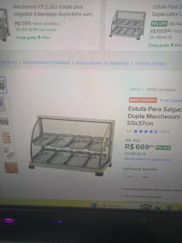Estufa para salgados