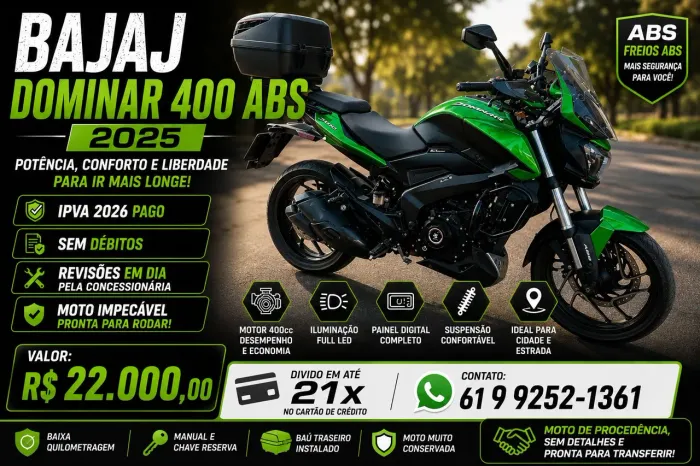 ? BAJAJ DOMINAR 400 ABS - 2025 | OPORTUNIDADE!