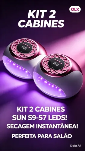 Kit 2 Cabines de Unha Sun S9 Rosa Profissional 57 Leds 268W ? Lacrada ?