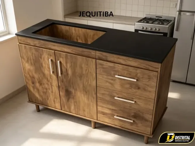Balcão Atlântico 120 P/ Cooktop 5 Bocas pronta Entrega