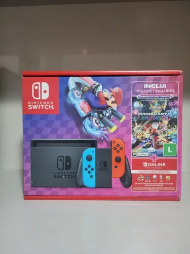 Nintendo Switch V2 com Mario Kart 8 Deluxe [Lacrado, NF e garantia]