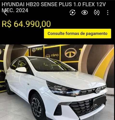 Hyundai HB20 Sense 1.0 Flex 12V MEC 2024