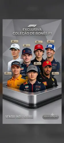 Bonés variados formula 1