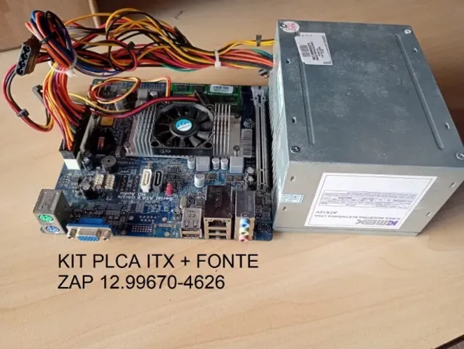 Kit Placa mãe itx Ddr3 de note com fonte.
