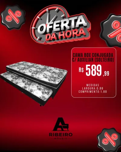 Cama Box Solteiro Conjugada Com Auxiliar