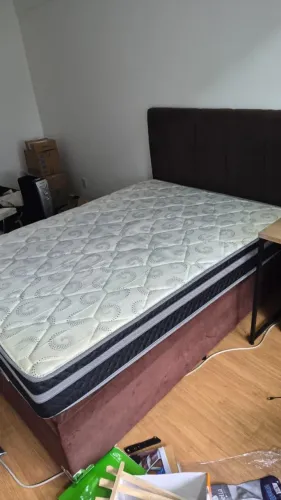 Cama de casal baú + colchão + cabeceira