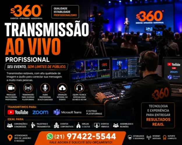 Transmissão Ao Vivo Profissional para Congressos, Igrejas e Eventos