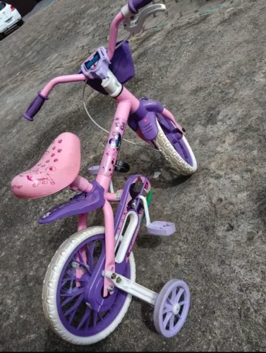 Bicicleta Bike Infantil Nathor Aro 12 Rosa e Roxo