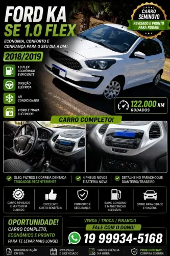 Ford KA 1.0 Se/se Plus Tivct Flex 5P 2019