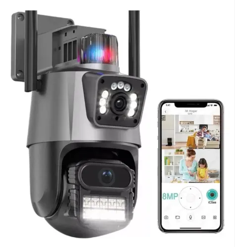 Câmera de Segurança IP Lente Dupla 6MP - App ICSee 