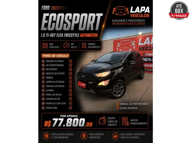 Ford Ecosport Freestyle 1.5 12V Flex 5P Aut. 2021