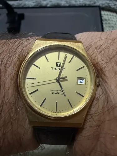 Tissot Seastar Quartz Suíço Clássico Dourado