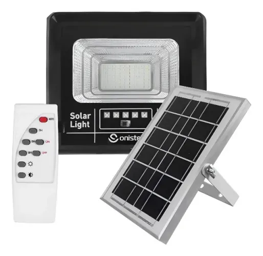 Luminária De Parede Solar Led Ip66 Refletor Inteligente 50w