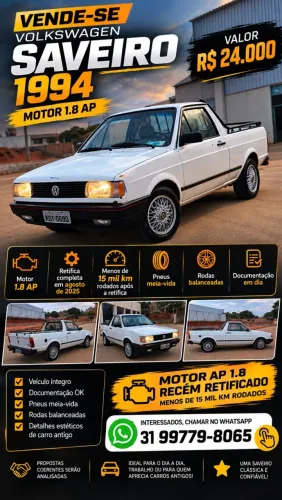 Volkswagen Saveiro CL/ Summer 1.8 MI E 1.8 (álcool) 1994